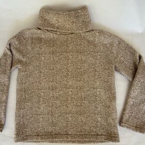 Z Supply Plaid Cowl Neck Sweater - Brown
